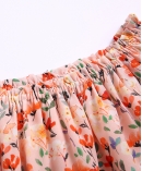 Flowers Printed silk crepe mini  dress